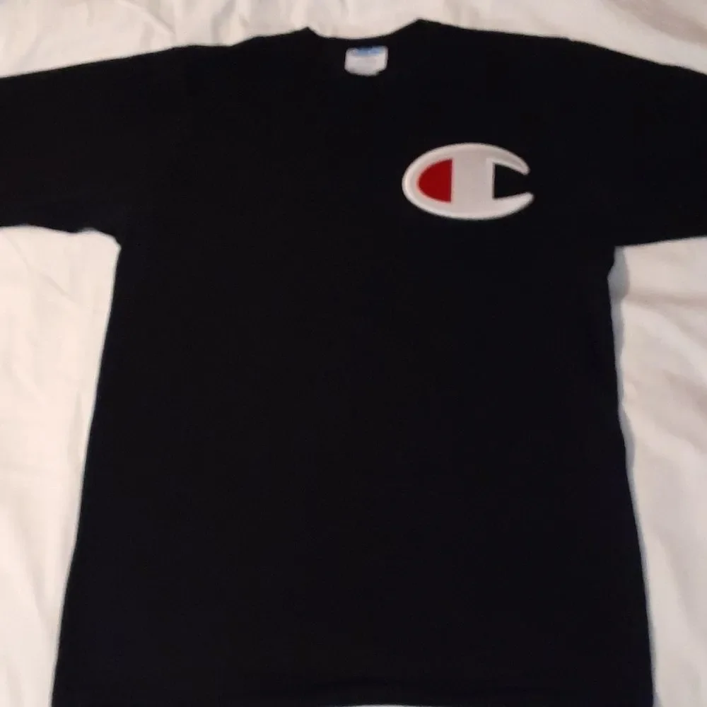 Champion‎ Heritage Big C Patch Black T-Shirt Large - Picture 2 of 5